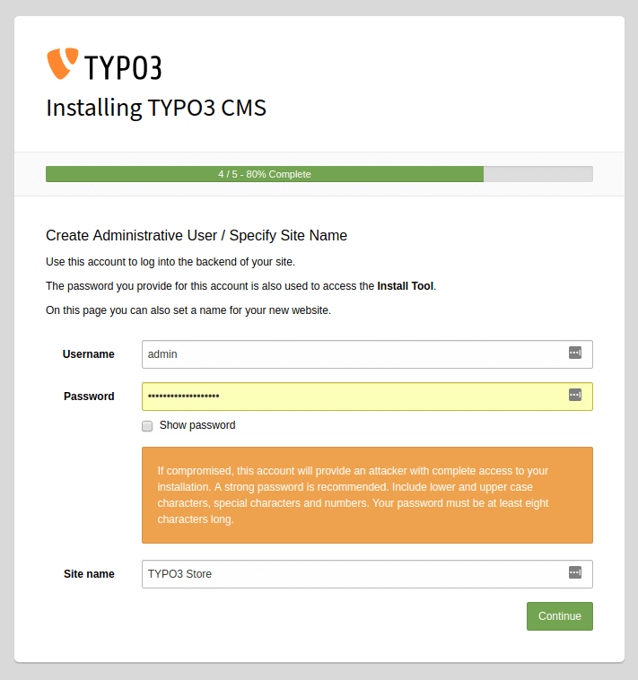 Create an Site-name