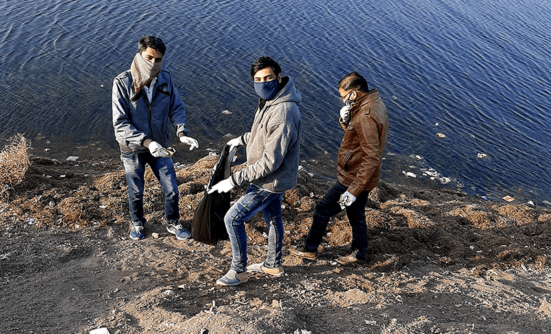 Cleaning Bortalav lake by NITSAN Team
